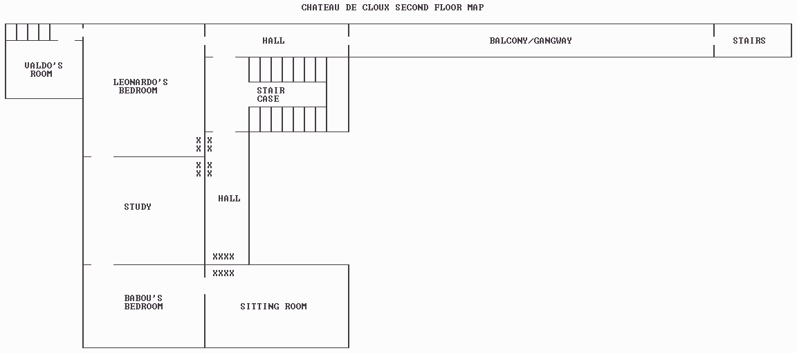 Chateau de Cloux Second Floor Map